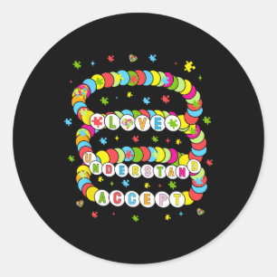 Love Understand Accept Autism Awareness Classic Round Sticker