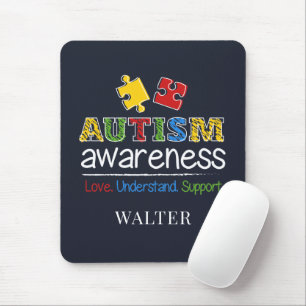 Love Understand Support Autism Awareness Mouse Mat