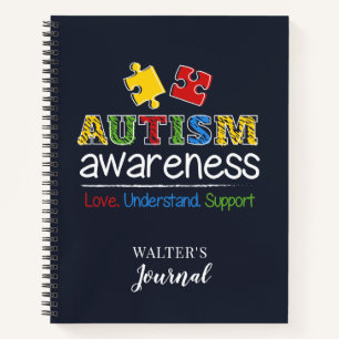 Love Understand Support Autism Awareness Notebook
