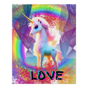 Love Unicorn Rainbow          Poster