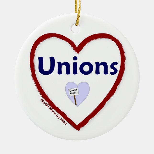 Love Unions Ceramic Tree Decoration (Front)
