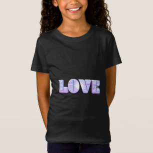 LOVE Unique 3D Modern Graphic, Cool Black T-Shirt