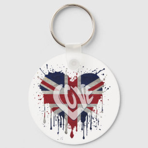 Love United Kingdom Flag Key Ring