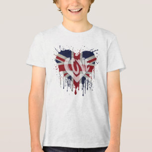 Love United Kingdom Flag Tri-Blend Shirt