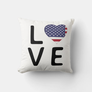 Love - United States of America Flag Cushion