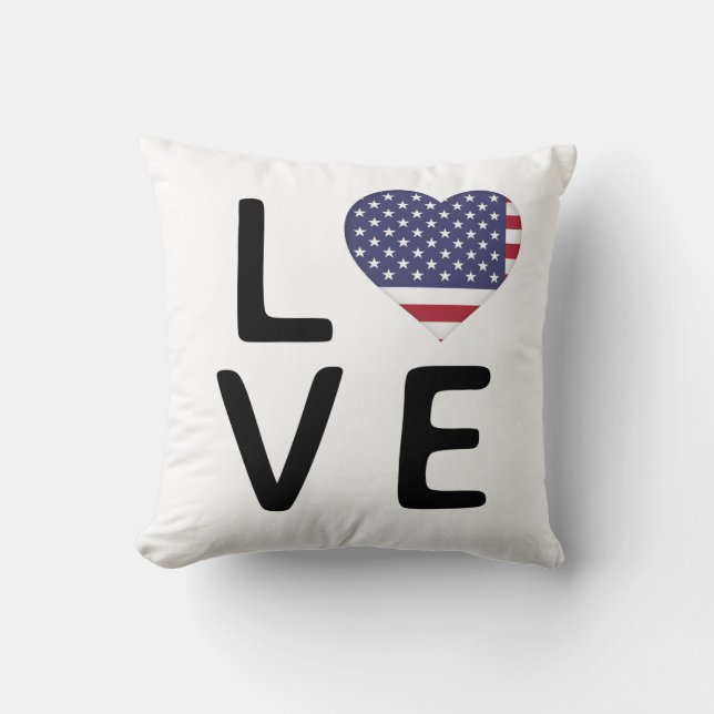 Love - United States of America Flag Cushion (Front)