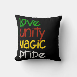 Love Unity Magic Pride Black Cushion
