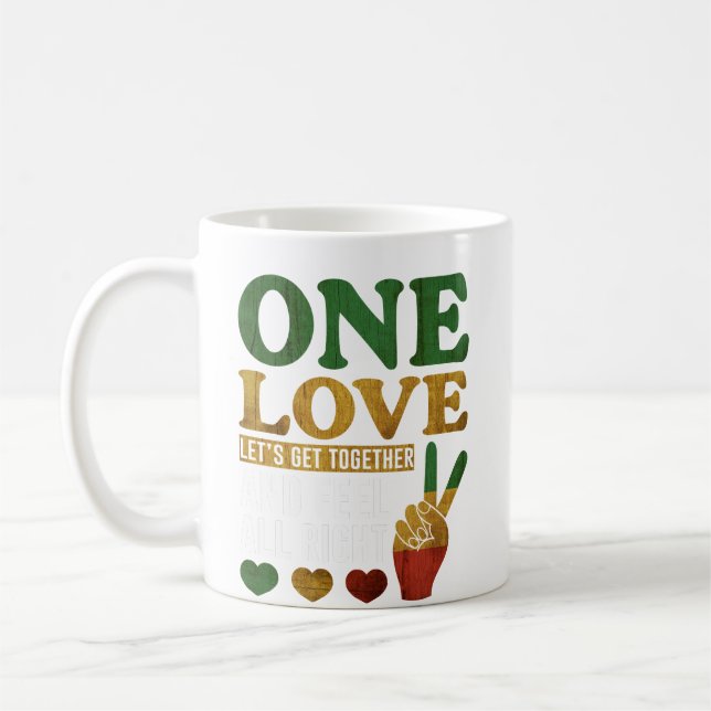 Love Universal Love, Jamaican Love mug, One Love,  Coffee Mug (Left)