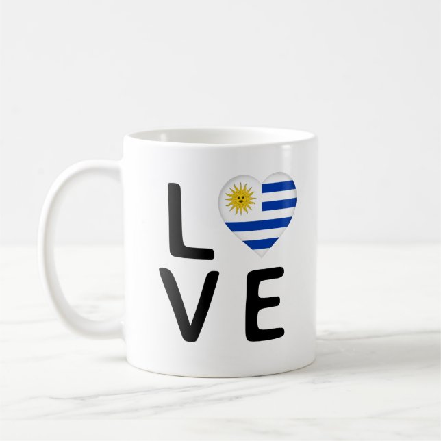 Love - Uruguay Flag Coffee Mug (Left)