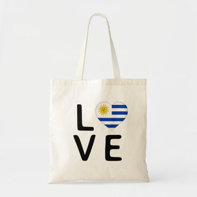 Love - Uruguay Flag Tote Bag (Front)