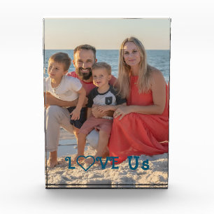 "LOVE US" Family Photo PERSONALIZE Block