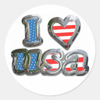 love usa classic round sticker