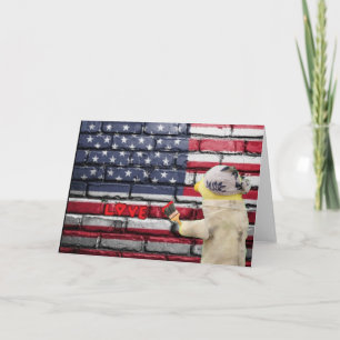 Love USA graffiti wall art. Card