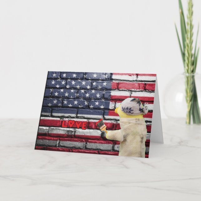Love USA graffiti wall art. Card (Front)