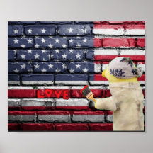 Love USA graffiti wall art.
