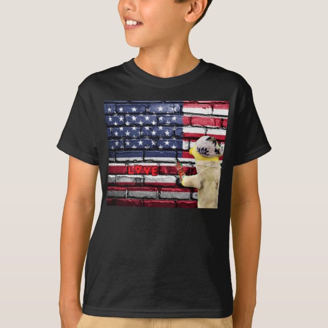Love USA graffiti wall art.  T-Shirt (Front)
