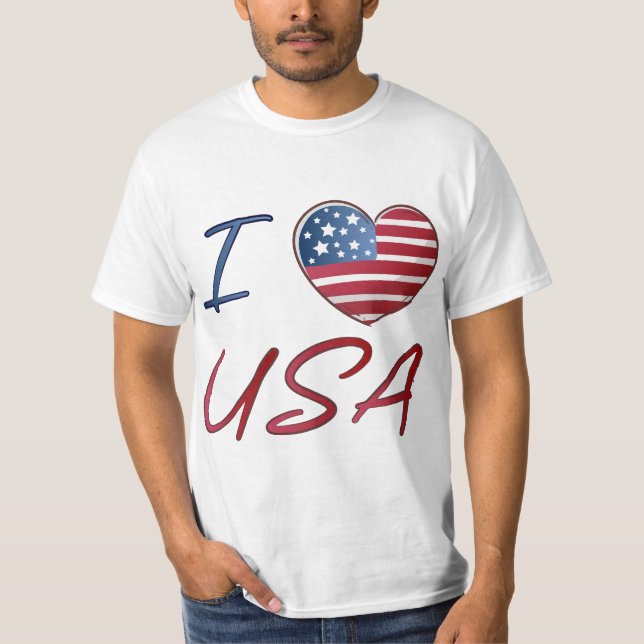 Love USA Heart T-Shirt (Front)