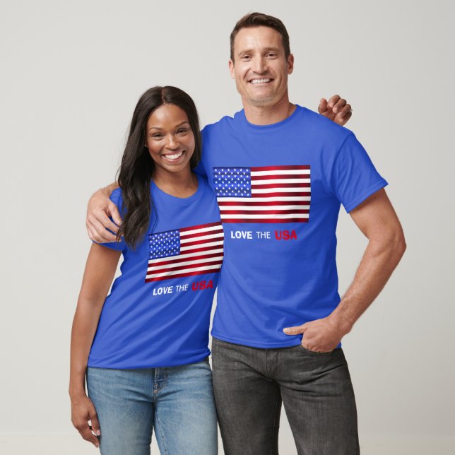 Love USA/Red White Blue Flag T-Shirt (Unisex)
