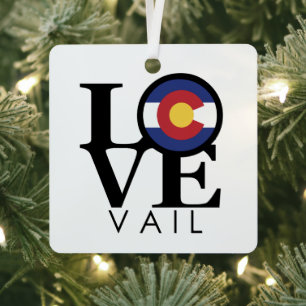 LOVE Vail  Metal Tree Decoration