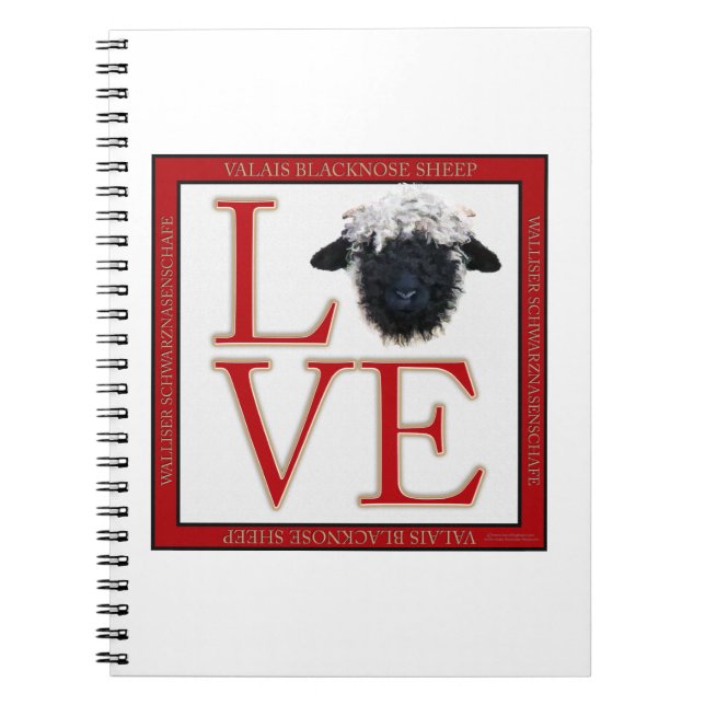 Love Valais Blacknose Sheep Notebook (Front)