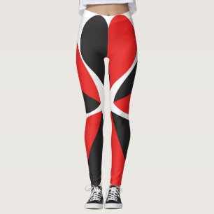 love valentine couple red black floral new simple leggings