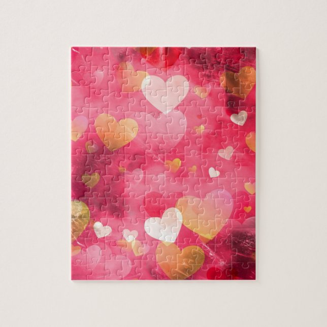 Love, Valentine, Day, Heart, Women, Pink, Rose Jigsaw Puzzle (Vertical)