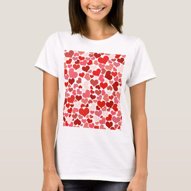 Love, Valentine, Day, Heart, Women, Pink, Rose T-Shirt (Front)