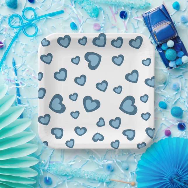 LOVE VALENTINE PARTY WITH HEARTS PAPER PLATES (Party)