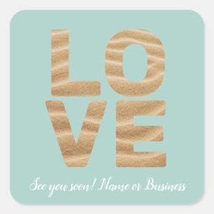 LOVE Valentine Theme Customisable Photo Pattern Square Sticker