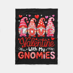 Love Valentine With My Gnomies Group Gnomes Cute H Fleece Blanket