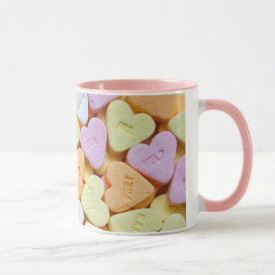 "Love" Valentine's Candy Heart Coffee Cup