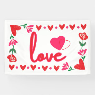 Love Valentine's Day 2.5x4 Vinyl Banner