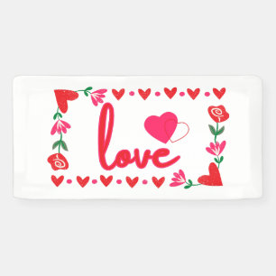 Love Valentine's Day 2x1 Vinyl Banner