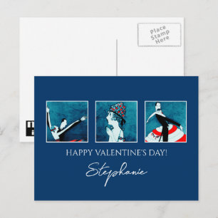 Love. Valentine's Day Art Deco  Holiday Postcard