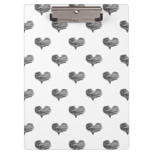 Love Valentine's Day Black Heart Sketch Clipboard
