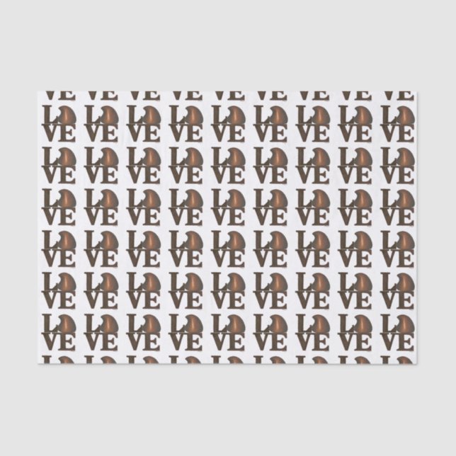 LOVE Valentine's Day Brown Chocolate Drop Candy Tissue Paper (Front)