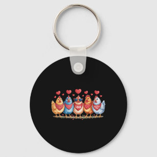 Love Valentine's Day Chickens Poultry Lovers Roman Key Ring