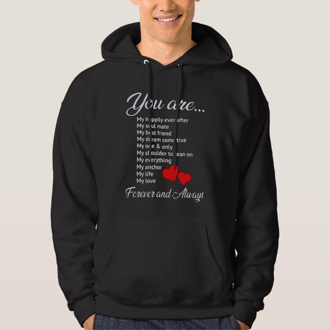 Love Valentine's Day Couples Heart Funny Gift Idea Hoodie (Front)
