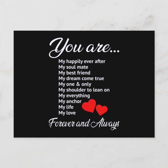 Love Valentine's Day Couples Heart Funny Gift Idea Postcard (Front)