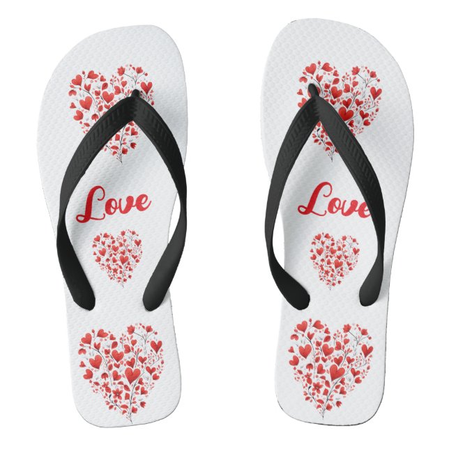 Love Valentines Day Flipflops (Footbed)