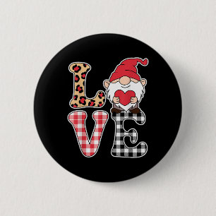 Love Valentines Day Gnomes Cute Red Hearts Gnome 6 Cm Round Badge