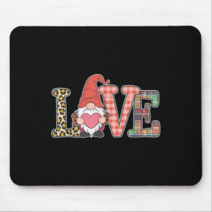 Love Valentines Day Gnomes Cute Red Hearts Gnome Mouse Mat