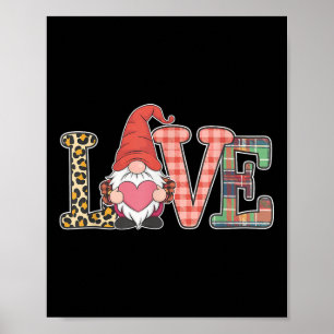 Love Valentines Day Gnomes Cute Red Hearts Gnome Poster