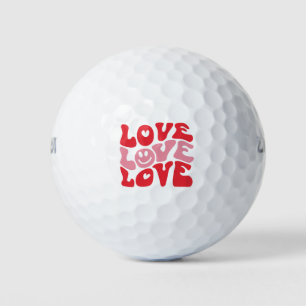 Love Valentine's Day Groovy Funny Holiday Golf Balls