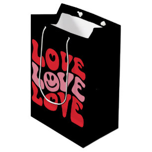Love Valentine's Day Groovy Funny Holiday  Medium Gift Bag