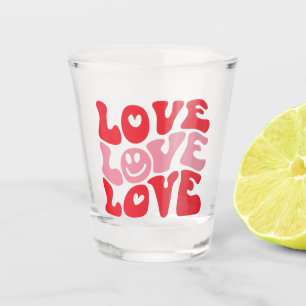 Love Valentine's Day Groovy Funny Holiday Shot Glass