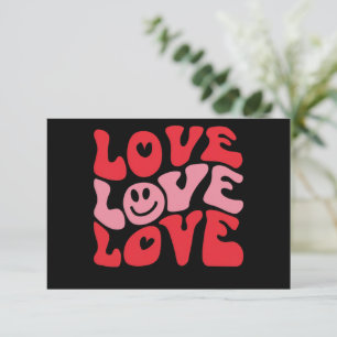 Love Valentine's Day Groovy Funny Holiday  Thank You Card
