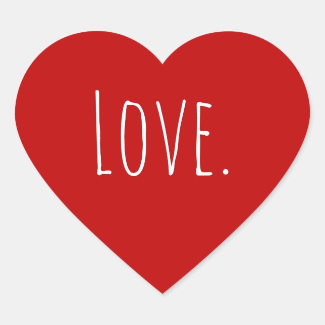 Love Valentine's Day Heart Sticker (Front)