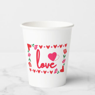 Love Valentine's Day Paper Cups