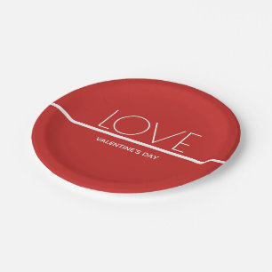 Love Valentines Day Paper Plates